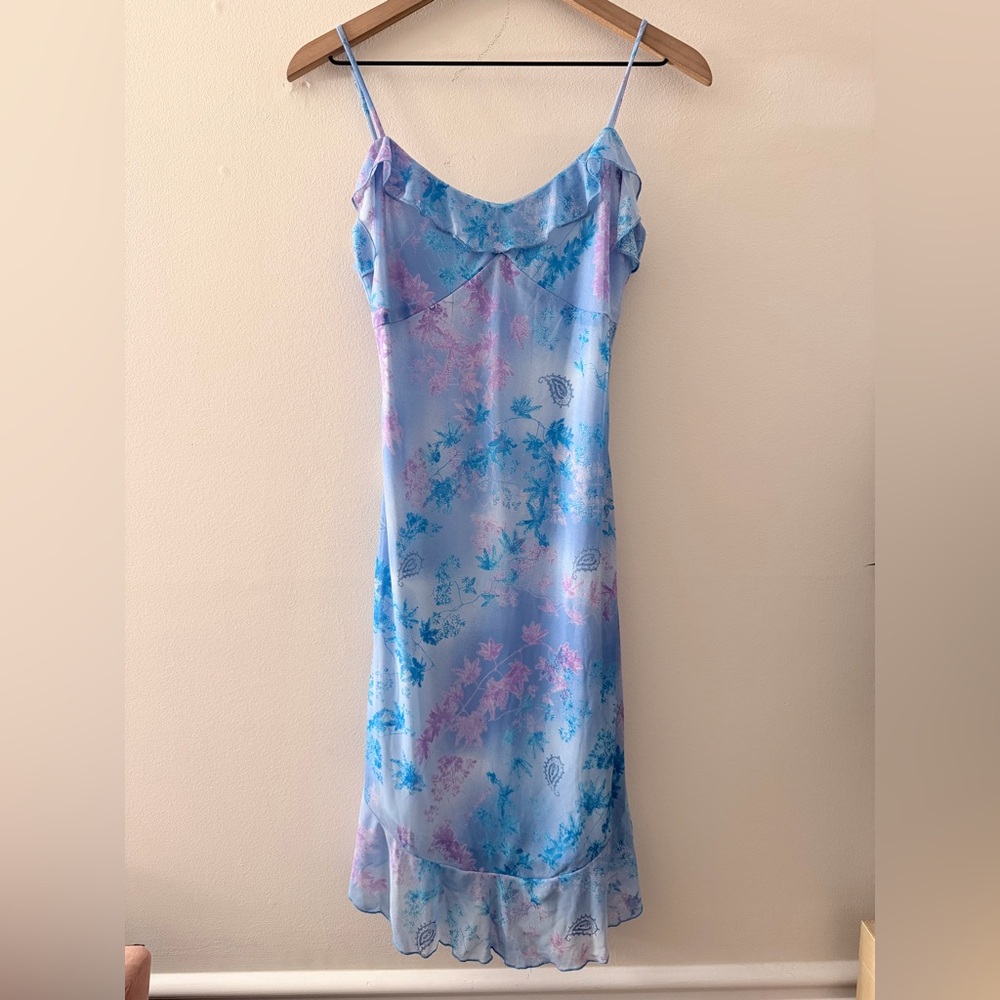 Ecru Studio blue babydoll ruffle slip dress fairy Y2K vintage flowy romantic M